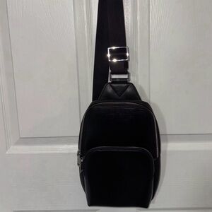 Stylish Black leather Maverick & Co crossbody sling bag